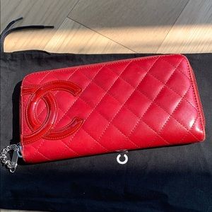Chanel Classic CC Logo Lambskin Long Zipped Wallet